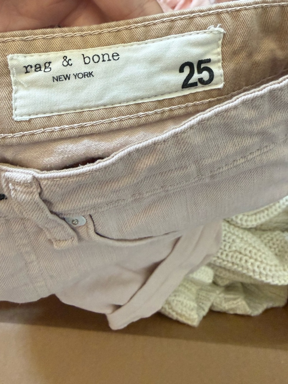 rag & bone Rosa Mid-Rise 4” Denim Shorts Size 25 Blush Pink - Picture 5 of 5